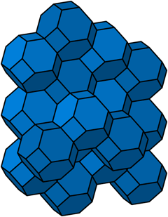 Space filling tessellation of truncated octahedra.