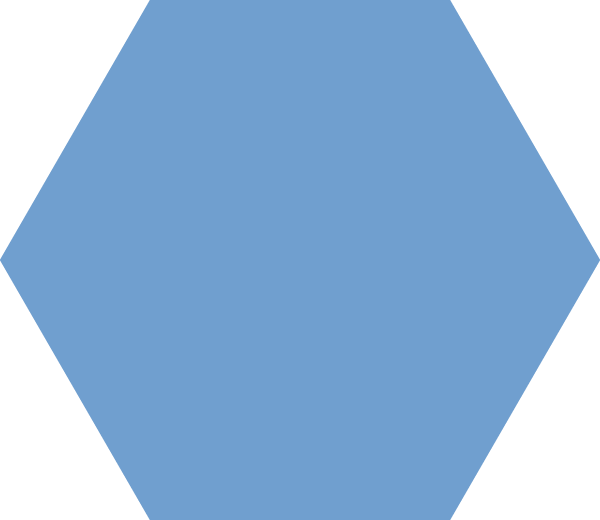 Hexagon horizontal light blue