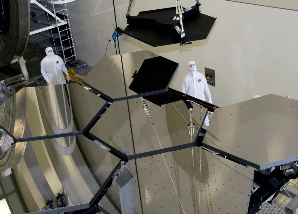 James Webb Space Telescope mirror segments being prepped for testing