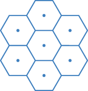 Voronoi diagram of a hexagonal lattice